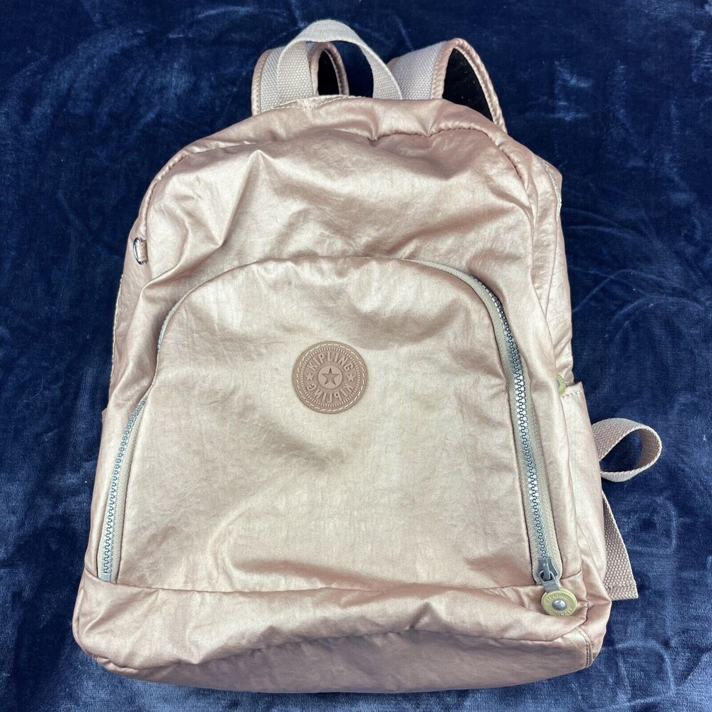 Kipling Backpack Dusky Pink Metallic Rose Gold E-Girl Kidcore Rave Skater Soft